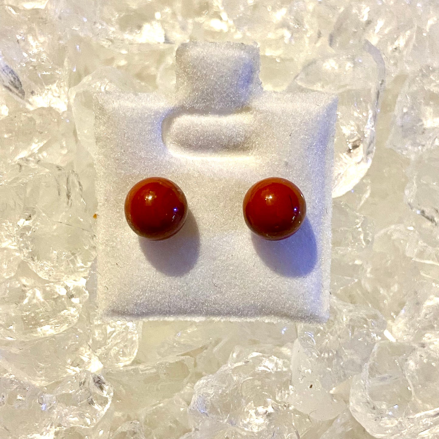 Ohrstecker Jaspis rot