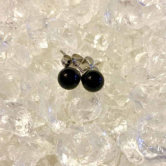 Ohrstecker Obsidian
